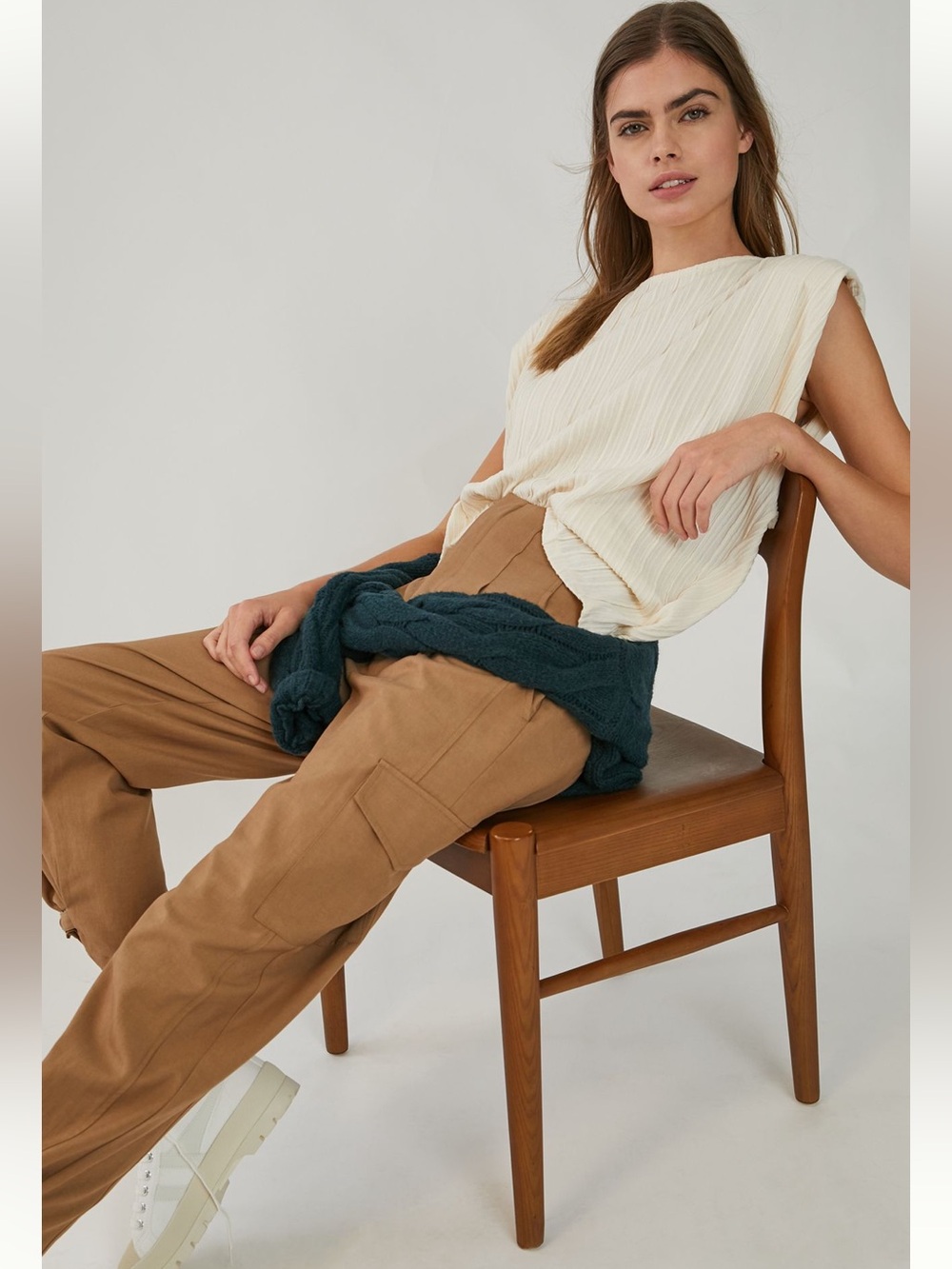 Anthropologie Lyra Padded Cotton Knit Muscle Tank